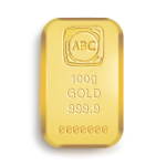 ABC 100gm Gold Cast Bar - Front